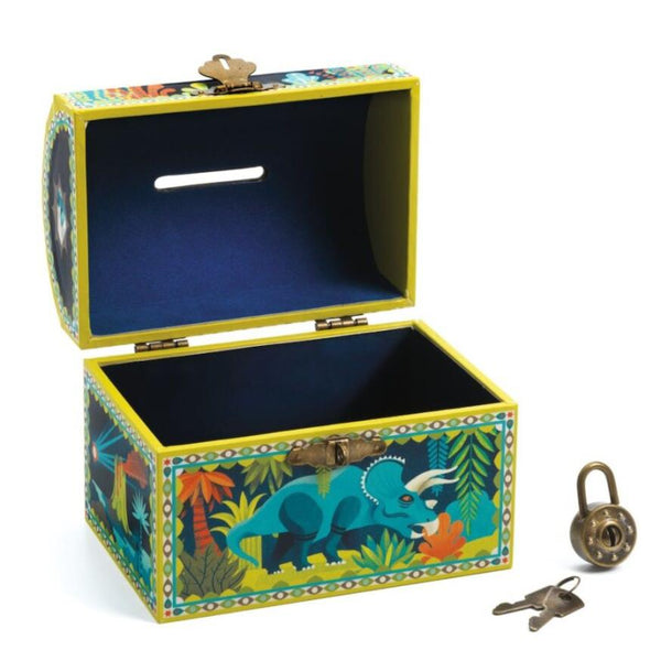 Djeco Locking Money Box - Dinosaur