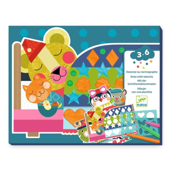 Djeco Stencil Colouring Kit - Neat But Fun