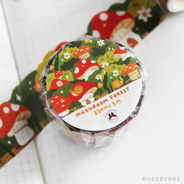Mugobunni Washi Tape, Die Cut - Mushroom Forest