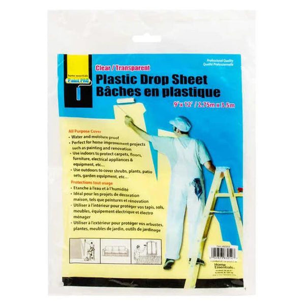 Home Essentials Paint Pro Plastic Drop Sheet - 9'x12'