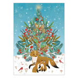 Roger la Borde Advent Calendar Card - Foxes Beneath the Tree