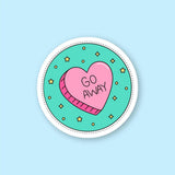 Prickly Cactus Collage Sticker - Go Away Heart
