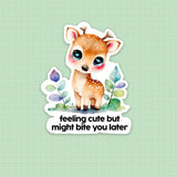 Prickly Cactus Collage Sticker - Feeling Cute Fawn