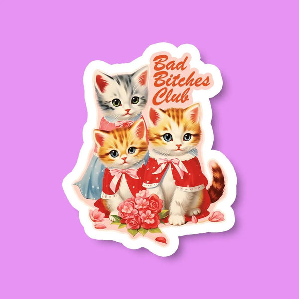 Prickly Cactus Collage Sticker - Bad B*tches Kittens