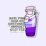 Prickly Cactus Collage Sticker - Emotional Support Glitter