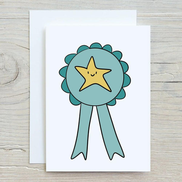 Rebel & Siren Greeting Card - Ribbon w/ Gold Stars