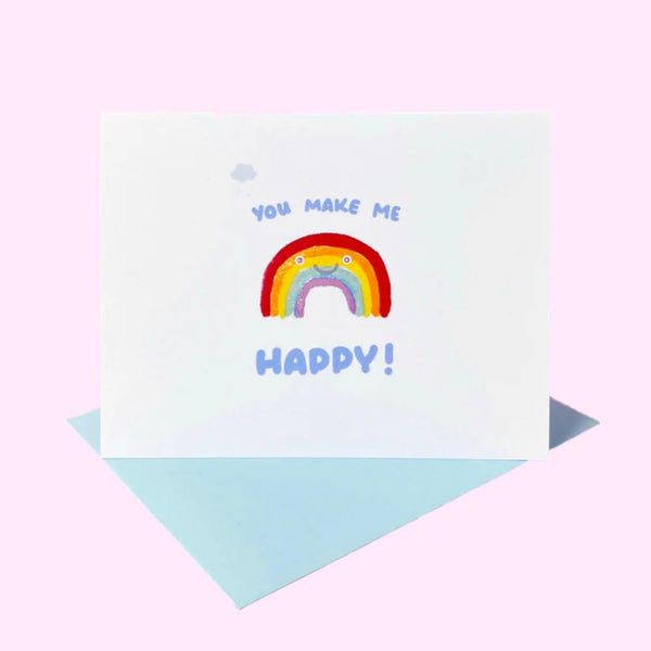 Crywolf Greeting Card - You Make Me Happy! Rainbow