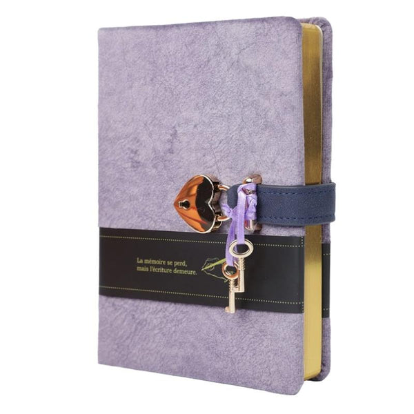 Victoria's Journals Heart Lock Diary - Blue-Purple
