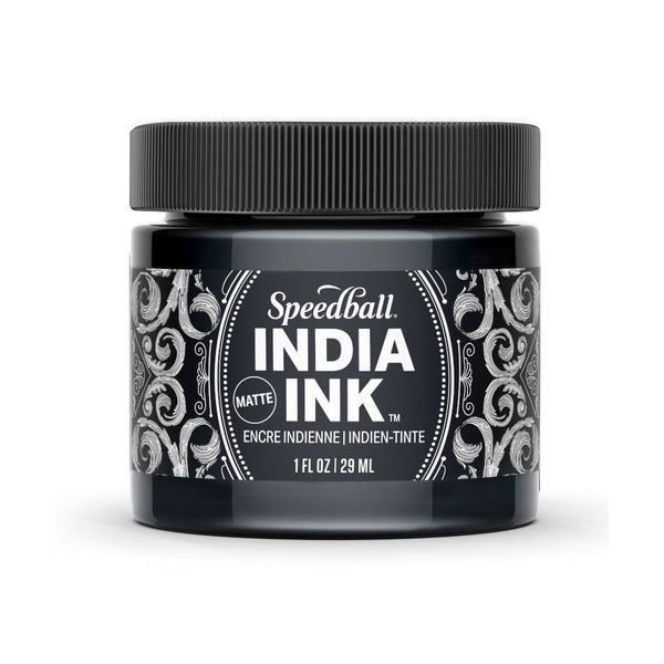 Speedball India Ink 1oz - Matte Black Velvet