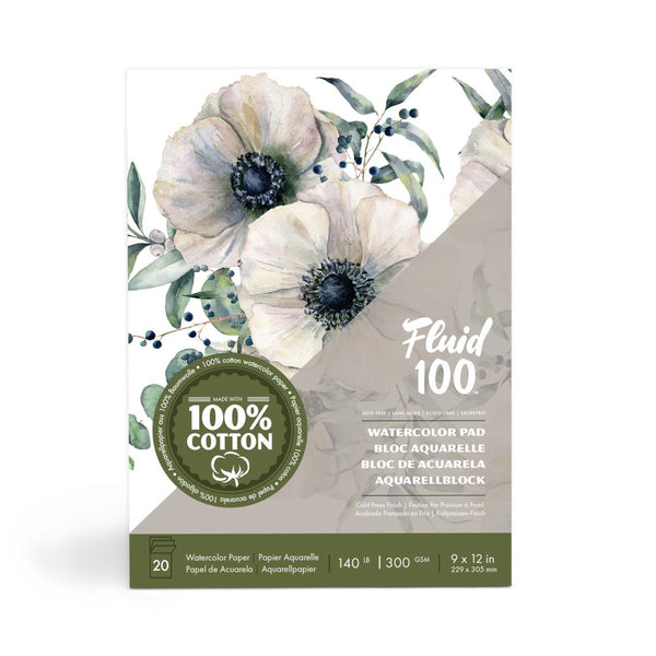 Fluid100 Cold Pressed Watercolour Pad 9"x12" 140lb