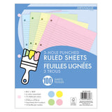Merangue Coloured Refill Paper Sheets, Lined 100pk