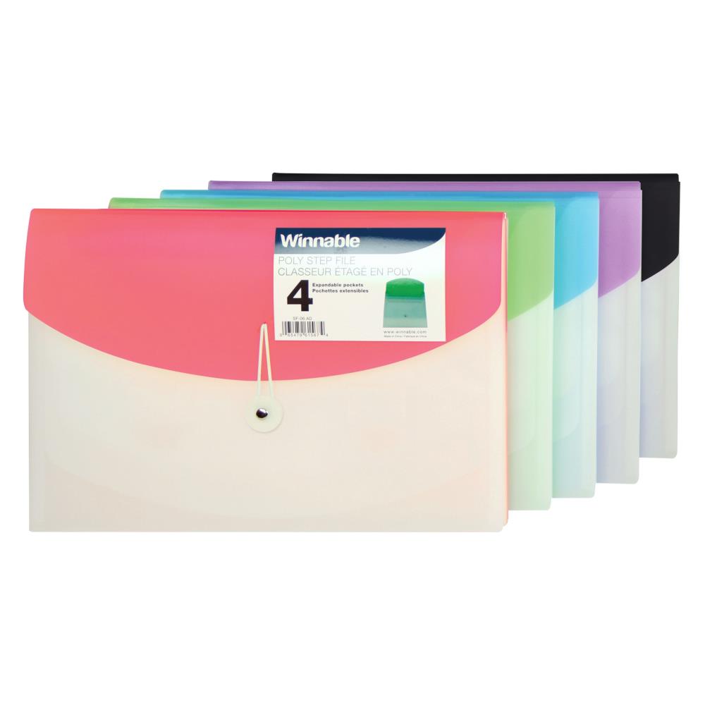 File Keeping Poly Winnable Poly Expanding Step File Holder 4-Pocket – Midoco Art & Office ...