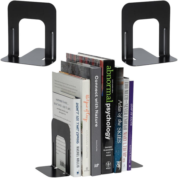 Merangue Metal Bookends, Non-Skid, 5"
