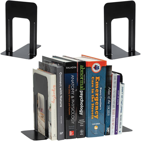 Merangue Metal Bookends, Non-Skid, 9"