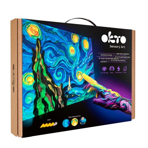 OKTO Sensory Art 3D Clay Painting Kit - Starry Night, Vincent Van Gogh