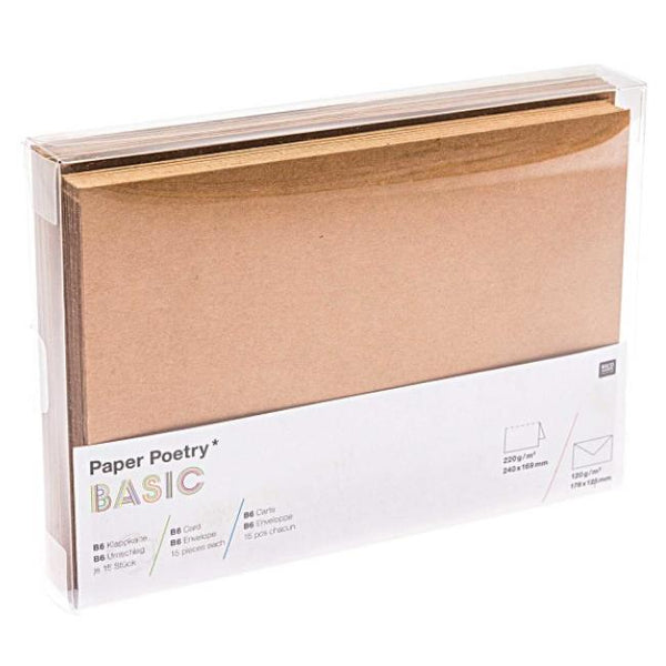 Rico Design DIY Greeting Card Set, B6 - Kraft