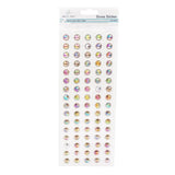 Angels Craft Rhinestone Stickers - Round Iridescent with Gold Border