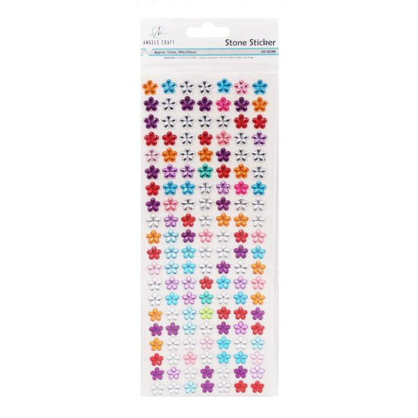 Angels Craft Rhinestone Stickers - Multi-Colour Flowers