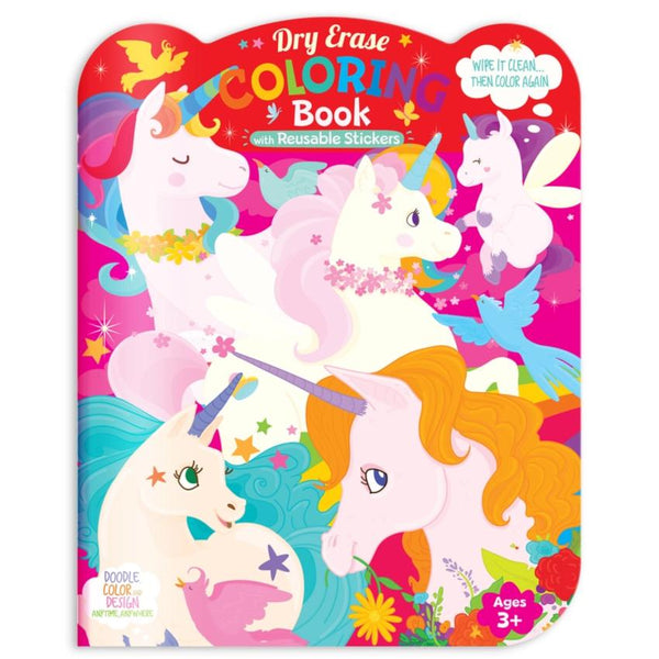 The Piggy Story Dry Erase Reusable Colouring Book with Stickers - Unicorn