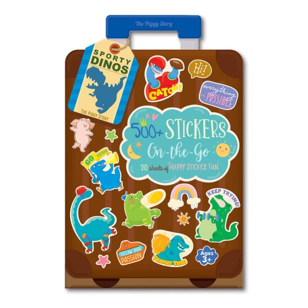 The Piggy Story 500+ Stickers On-The-Go - Sporty Dinos