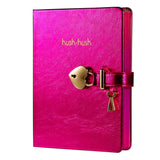 Victoria's Journals Heart Lock Diary - Hush Hush Metallic Magenta