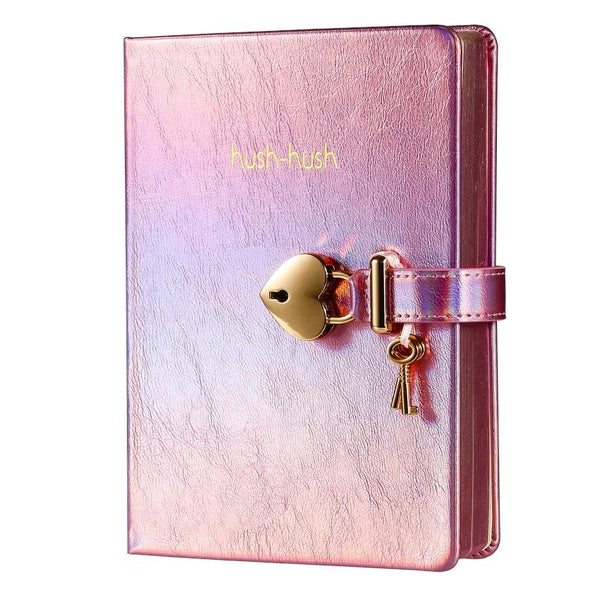 Victoria's Journals Heart Lock Diary - Hush Hush Metallic Lilac