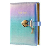 Victoria's Journals Heart Lock Diary - Hush Hush Iridescent Blue
