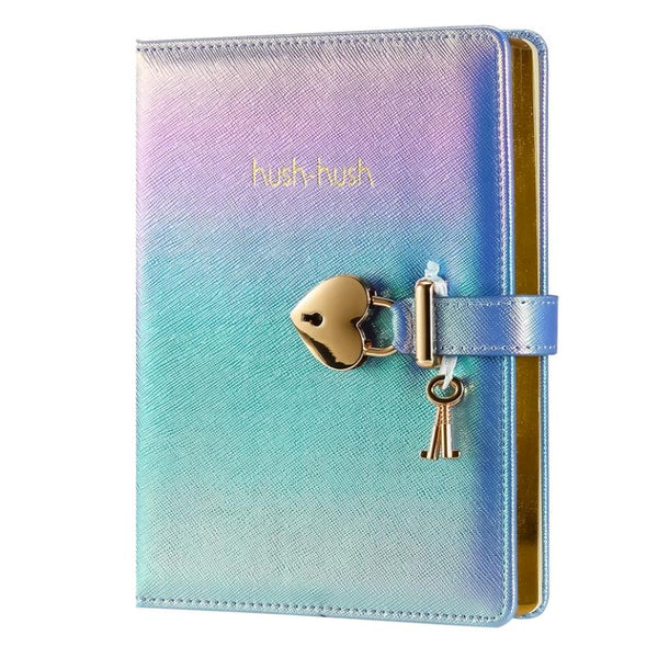 Victoria's Journals Heart Lock Diary - Hush Hush Iridescent Blue