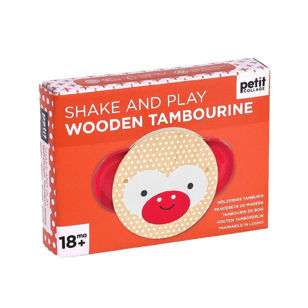 Petit Collage Shake and Play: Wooden Tambourine