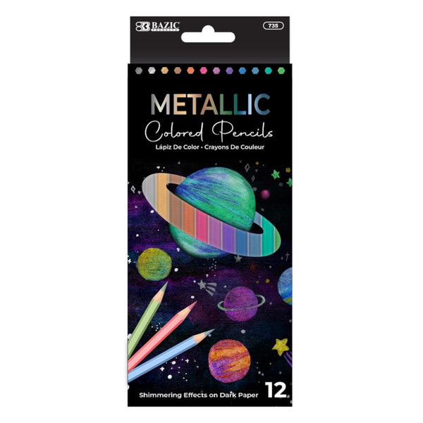 Bazic Metallic Colored Pencils 12pk