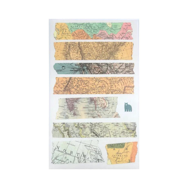 Four Bears Sticker Pack - Vintage Maps Washii Look