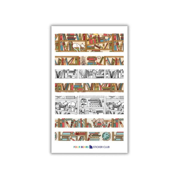 Four Bears Sticker Pack - Books, Washi-Look