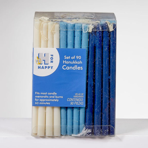 Rite Lite Deluxe Hanukkah Candles 90pk Value Pack, Blue & White
