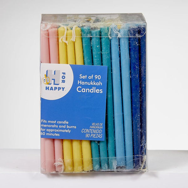 Rite Lite Deluxe Hanukkah Candles 90pk Value Pack, Assorted Colours