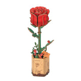 Robotime Rowood Wooden Bloom Craft Model Kit - Red Rose