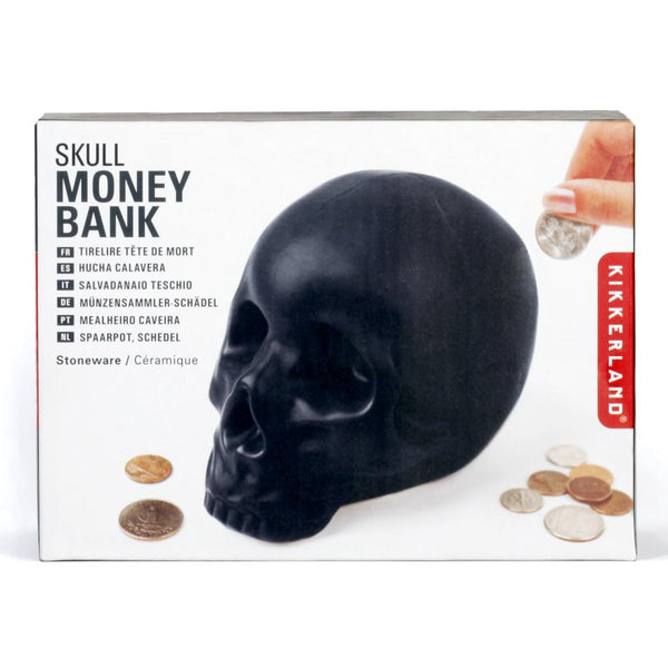 Kikkerland Ceramic Skull Money Bank