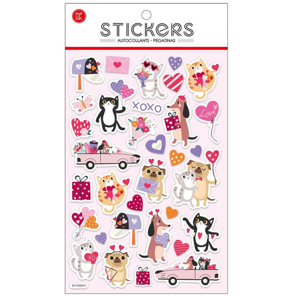 CTG EVA Foiled Stickers - Valentine Pets