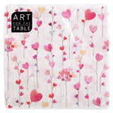 Art for the Table Lunch Napkins 20pk Heart Flowers