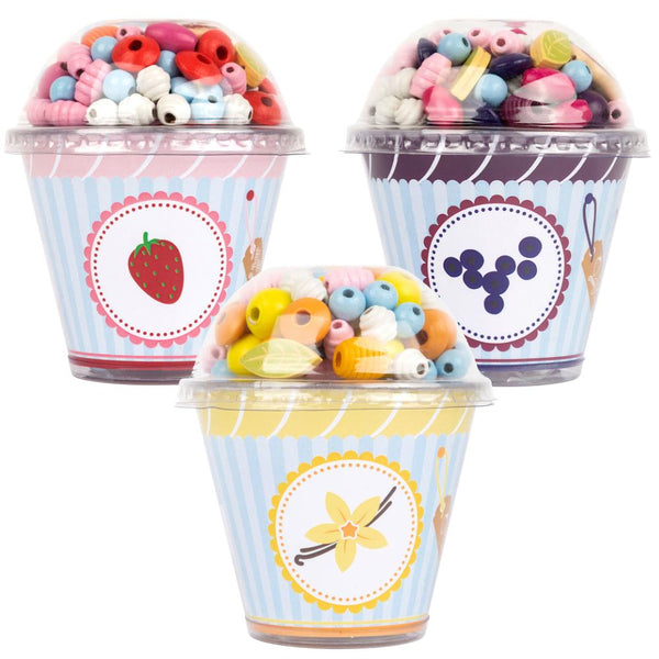 Small Foot Wooden Bead Set - Cupcakes, Assorted