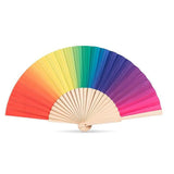 Abbott Cotton Folding Hand Fan - Ombre Rainbow