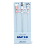 Abbott Slurpp Jumbo Tumbler Straws with Silicone Caps 3pk Cats