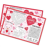 Amscan Kids Valentines Day Activity Placemats 24pk