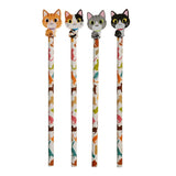 Puckator Cat Pencil & Eraser Topper, Assorted