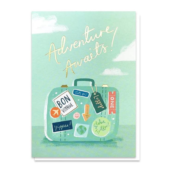 Stormy Knight Greeting Card - Bon Voyage Luggage Card
