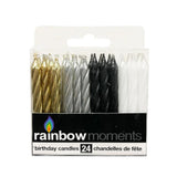 Rainbow Moments Paraffin Spiral Candles 24pk
