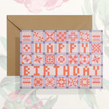 Stay Home Club Greeting Card - Happy Birthday Quilt