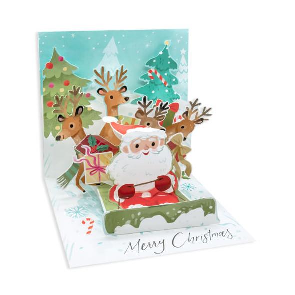 Up With Paper Pop-up Christmas Card, Sleigh Ride Reindeer