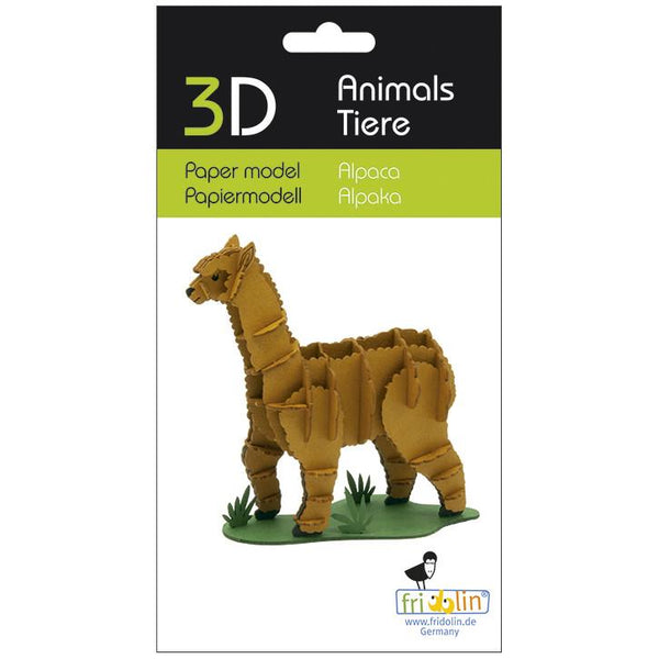 Fridolin 3D Animals Paper Model - Alpaca