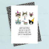 Dandelion Stationery Birthday Greeting Card, Cats