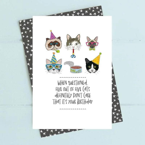 Dandelion Stationery Birthday Greeting Card, Cats